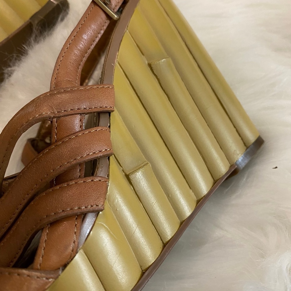 Linea Paolo Bamboo Wedges. Brown. Sz 8 - Picture 4 of 9